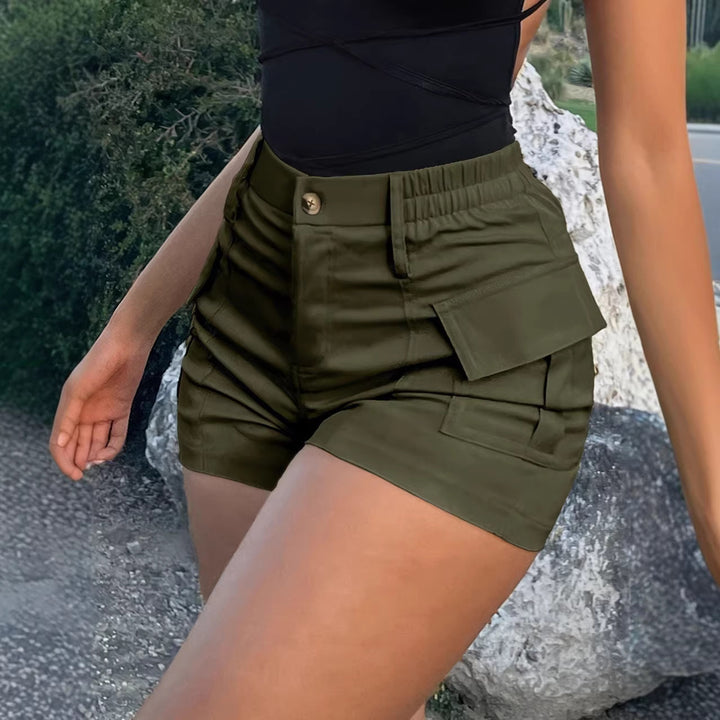 Dame Cargo-shorts med elastisk talje og praktiske sidelommer Skovae