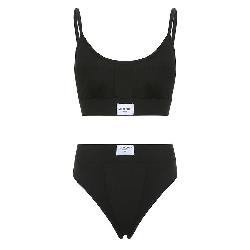Dame komfortabelt Sports-BH- og High-Waist-trusse-sæt Skovae