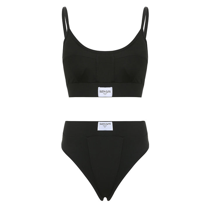 Dame komfortabelt Sports-BH- og High-Waist-trusse-sæt Skovae