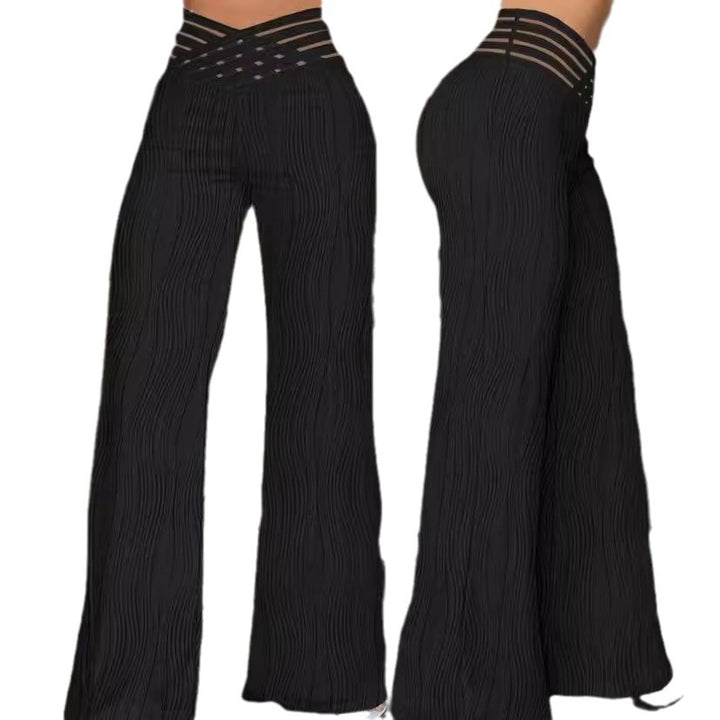 Dame bred Palazzo-bukser med raffinerede cut-outs og struktureret overflade Stilla