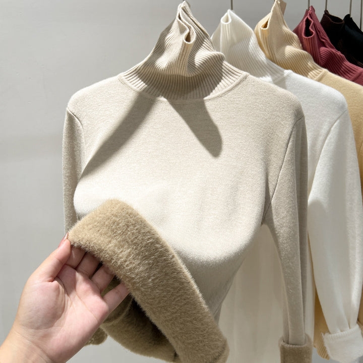 Dame rullekravepullover med blødt inderfutter og trendy design Stilla