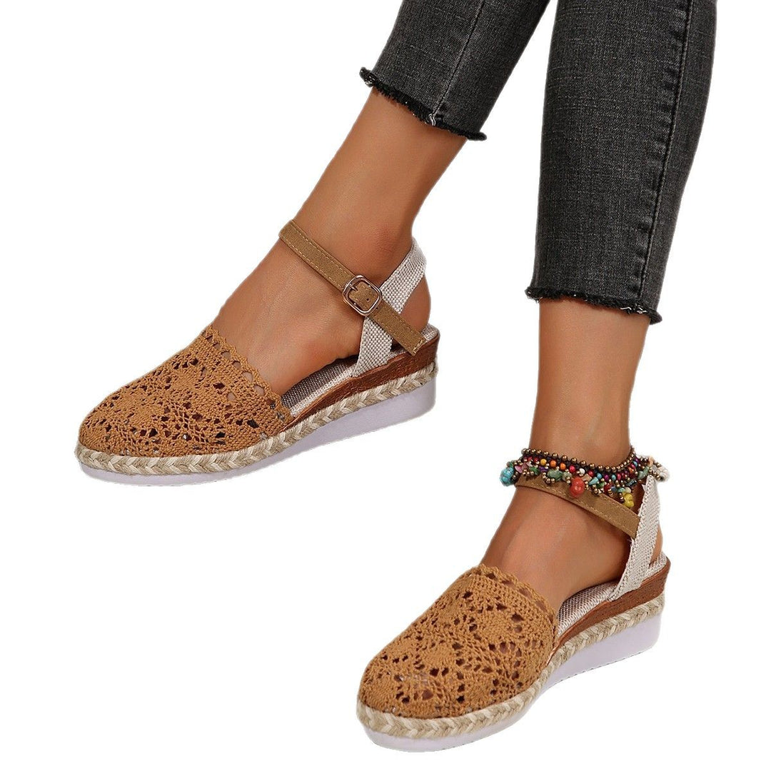 Dame sommerlige Espadriller med luftig hækle-look og justerbar rem Stilla