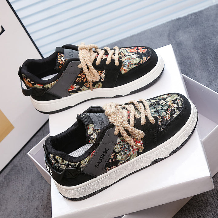 Dame Sneakers med blomsterdesign og robust gummisålsprofil Stilla