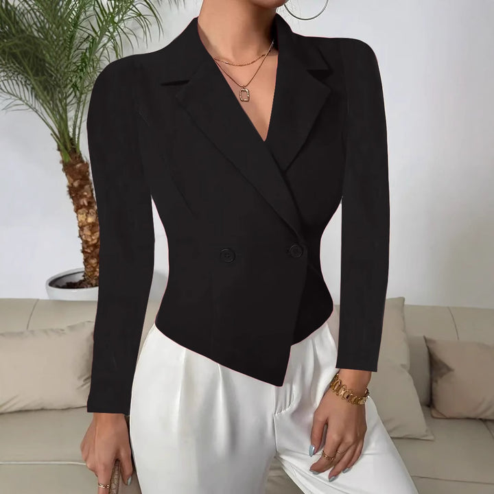 Dame figursyet blazer med dobbelte knaplukninger og elegant snit Stilla