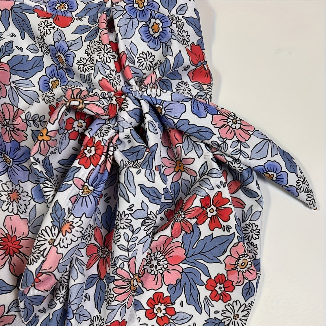 Dame Floral Design Badetøj med Sarong Skovae