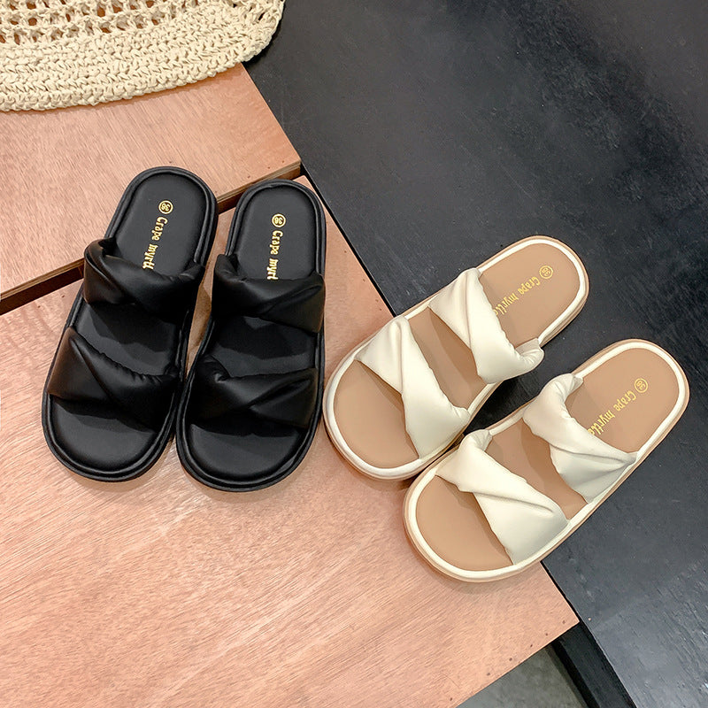 Dame slippers med elegant knude-detalje Stilla