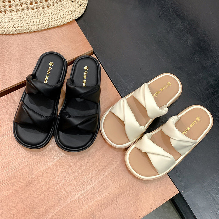 Dame slippers med elegant knude-detalje Stilla