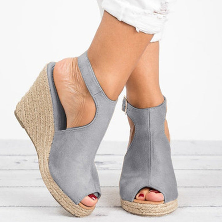 Dame Wedge-sandaler med åben tåområde og justerbar rem Stilla