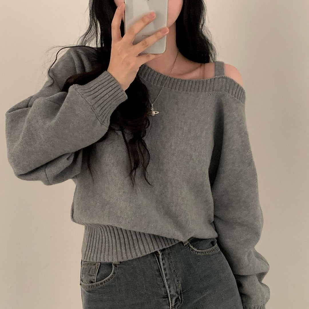 Damer Fashionable Sweatshirt med Skulder Design og Casual Snit Stilla