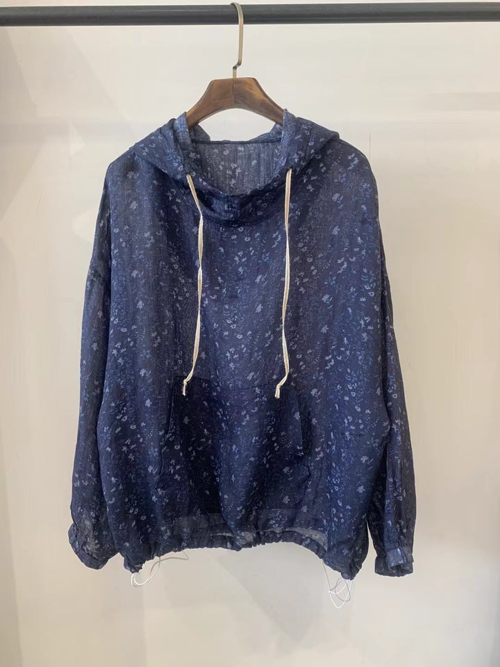 Dame Hættetrøje Blomstret Print Pullover Stilla