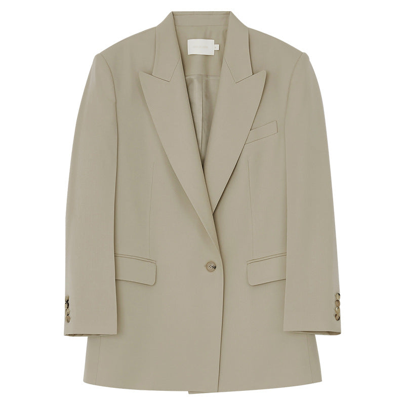 Dame Moderne Oversized Blazer med dobbelt række knapper og dyb revers Stilla