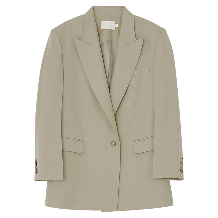 Dame Moderne Oversized Blazer med dobbelt række knapper og dyb revers Stilla