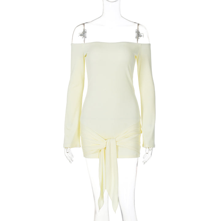 Dame Off-Shoulder Minikjole med raffineret knude detaljer Stilla
