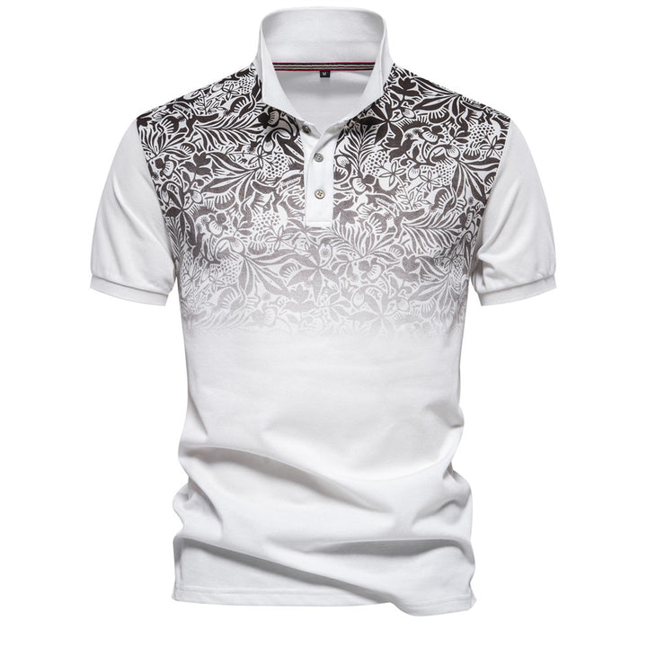 Herrer polo t-shirts med unikt floralt grafisk design Stilla