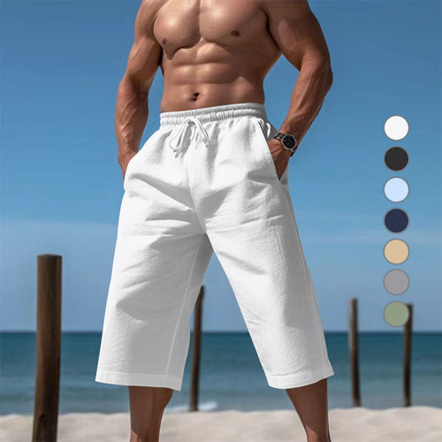 Herrer casual knælange Bermuda-shorts med elastisk talje og snoretræk Skovae
