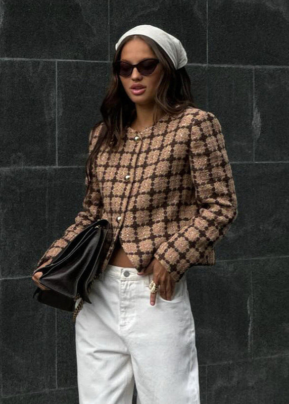 Stilla | Inspireret Tweed-Karo-Jakke