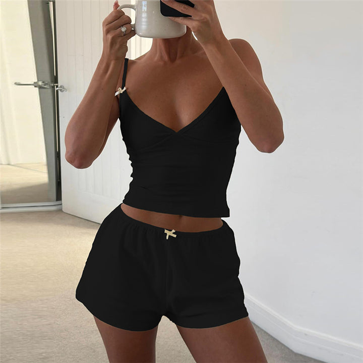 Dame strop T-shirt og shorts sæt med justerbare stropper Stilla