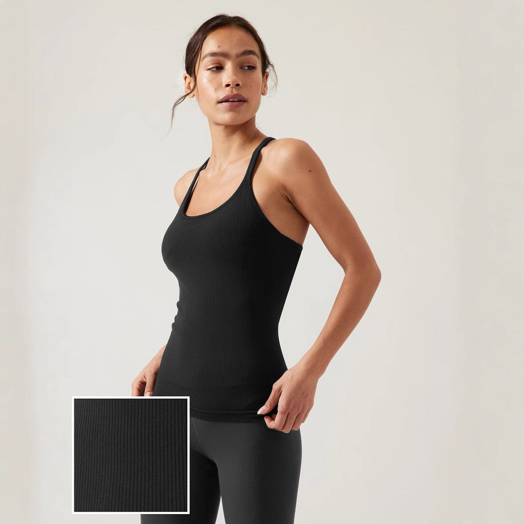 Dame sports tanktop med fin rib struktur Stilla