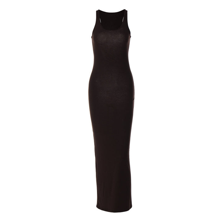 Dame Bodycon Maxikjole med gennemsigtig indsats og tidløst design Stilla