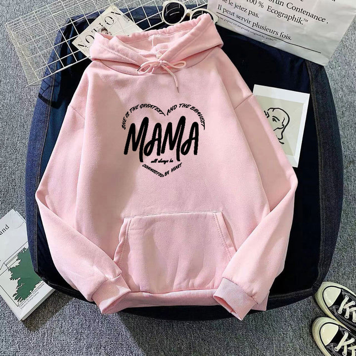 Kvindernes hætte sweatshirt med kreativ mama motiv Skovae