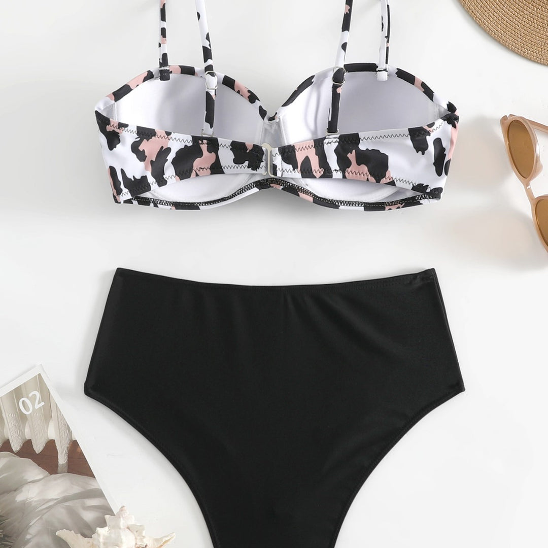 Dame underwire leopardmønster bikini sæt Stilla