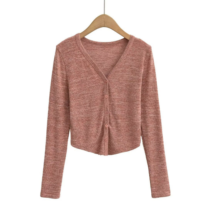 Dame kortærmet cardigan med fint strukturdesign og knapdetaljer Stilla