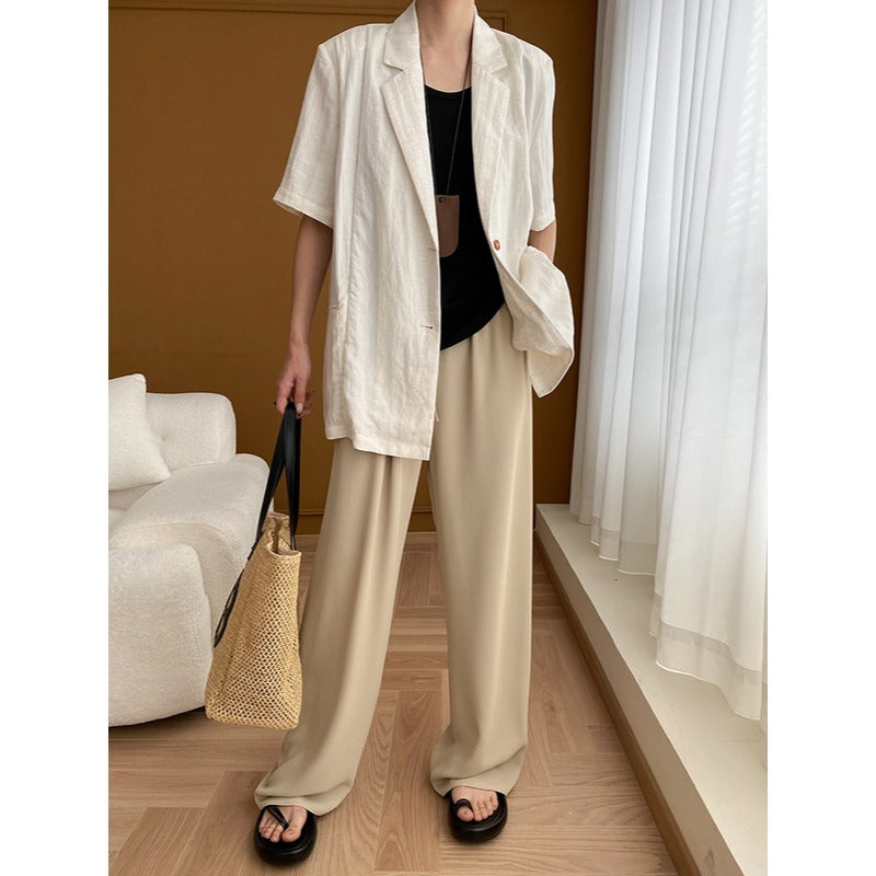 Kvindernes elegante linned blazer med korte ærmer Stilla
