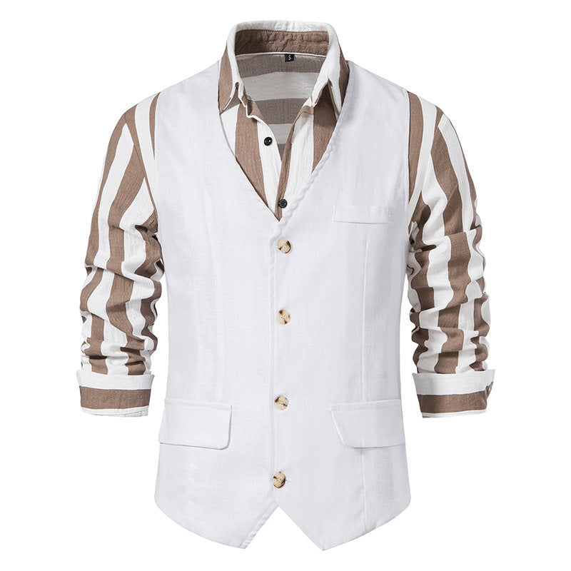 Herrer skræddersyet linned blanding vest Stilla