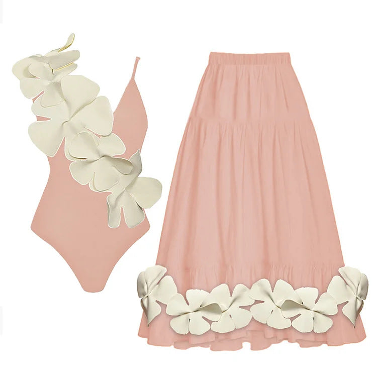 Damer elegant badedragt med blomsterdesign Skovae