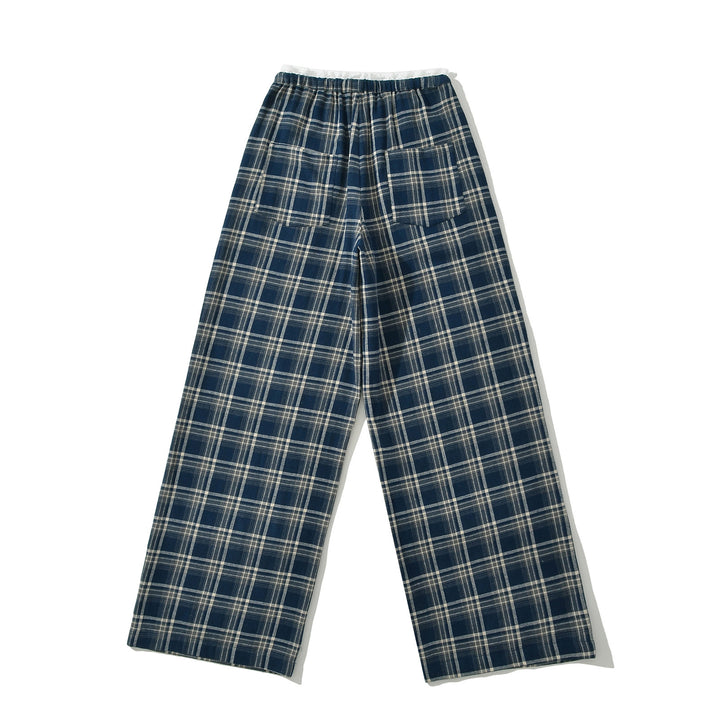 Dame pyjamabukser med afslappet ternede mønster og elastisk talje Stilla