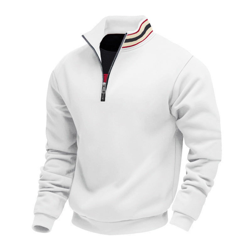 Herren nan Halvzip-sweatshirt med sporty ringkrave og blødt fleece-foring Skovae