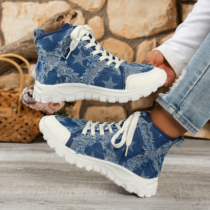 Dame sneakers med moderigtigt stjernemønster og højkvalitets overmateriale Stilla