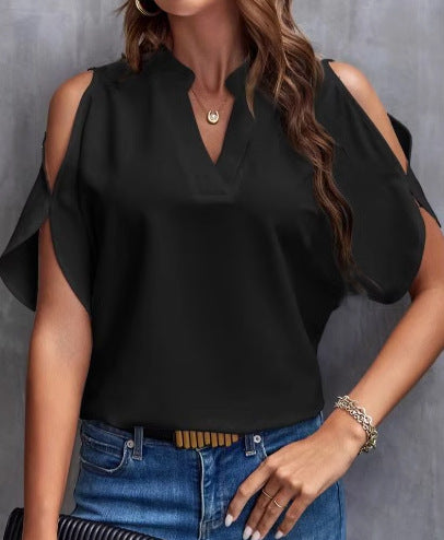 Dame Elegant Kold-Skulder Bluse Stilla