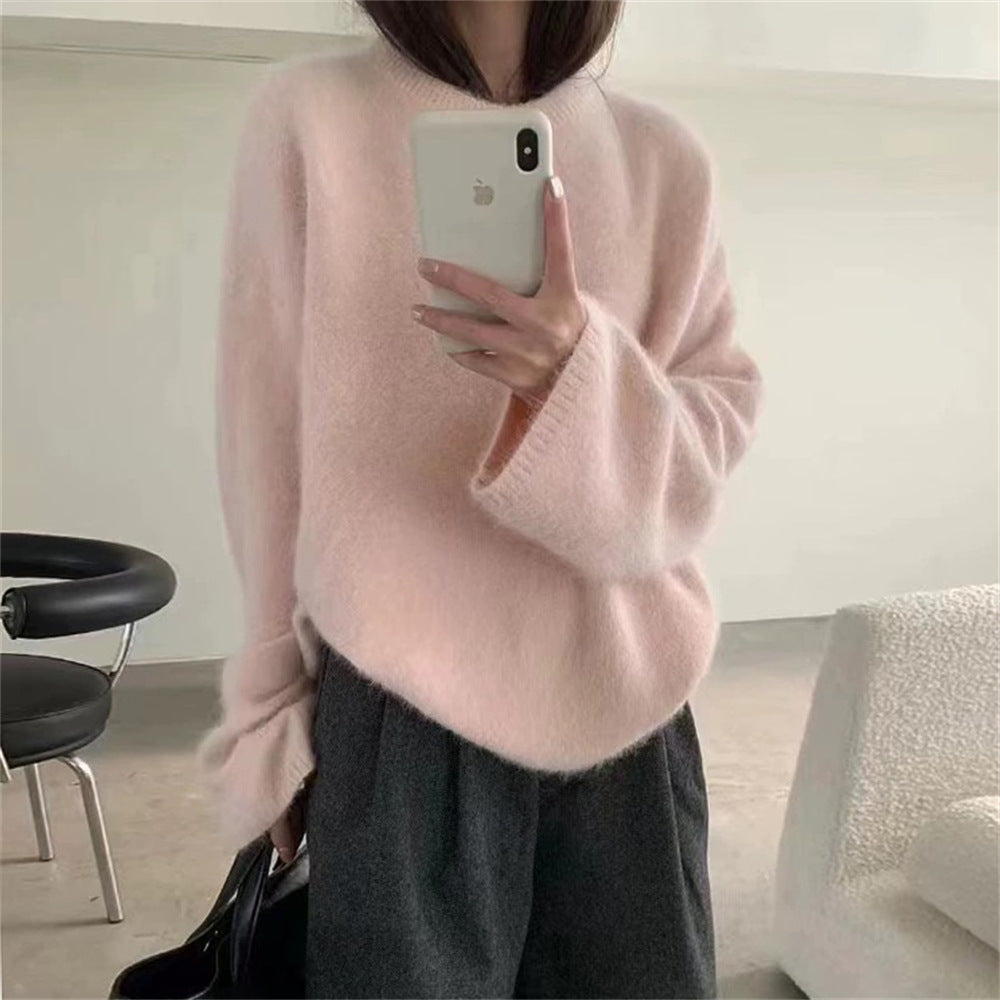 Kvinders fluffy sweater med oversized skæring lavet af mohair uld Stilla