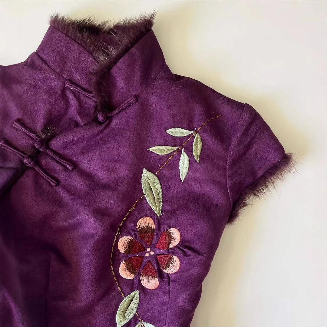Dame Elegant broderet chiffonkjole Skovae