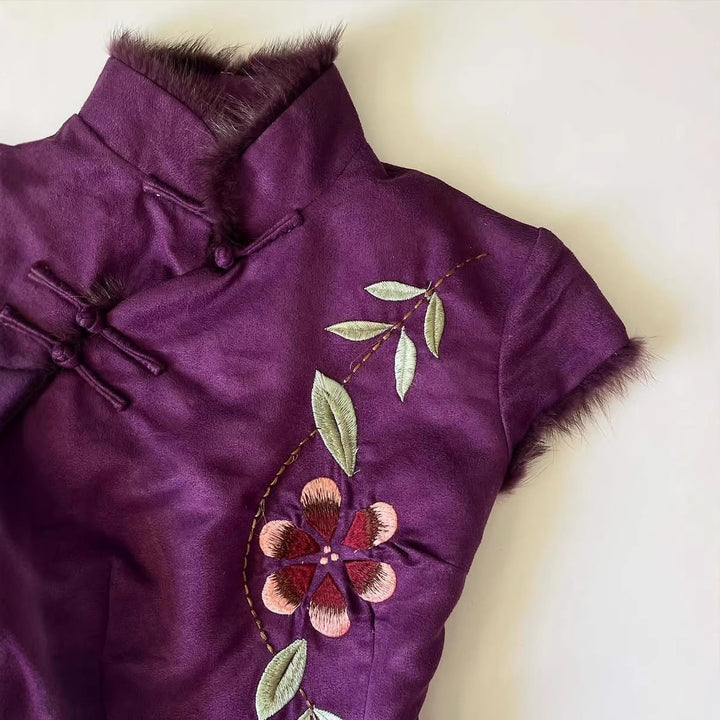 Dame Elegant broderet chiffonkjole Skovae