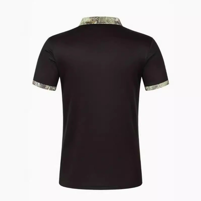 Herrer Poloshirt med unikt camouflage-krave og brystlomme Stilla