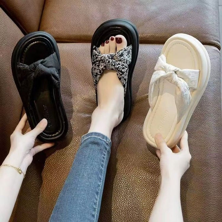 Dame Komfort-sandaler med elegant sløjfe-design og komfortabel sål Stilla