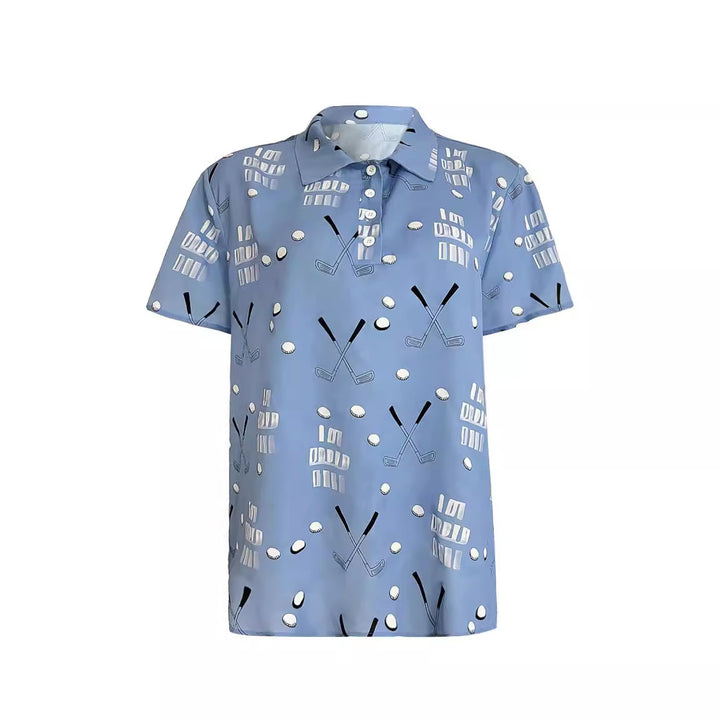 Dame golfshirts med unikt mønster Stilla