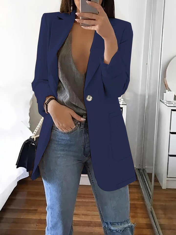 Dame Elegant Blazer med dobbelt knaplukning og praktiske lommer Stilla