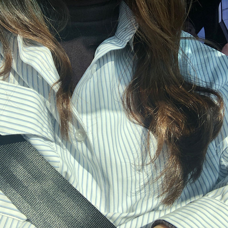 Damer fashionable langærmet bluse med striber Stilla