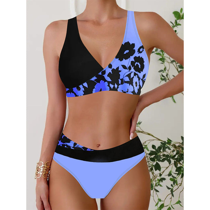 Dame Bikini-sæt med unikt snit og blomsterdetaljer Stilla