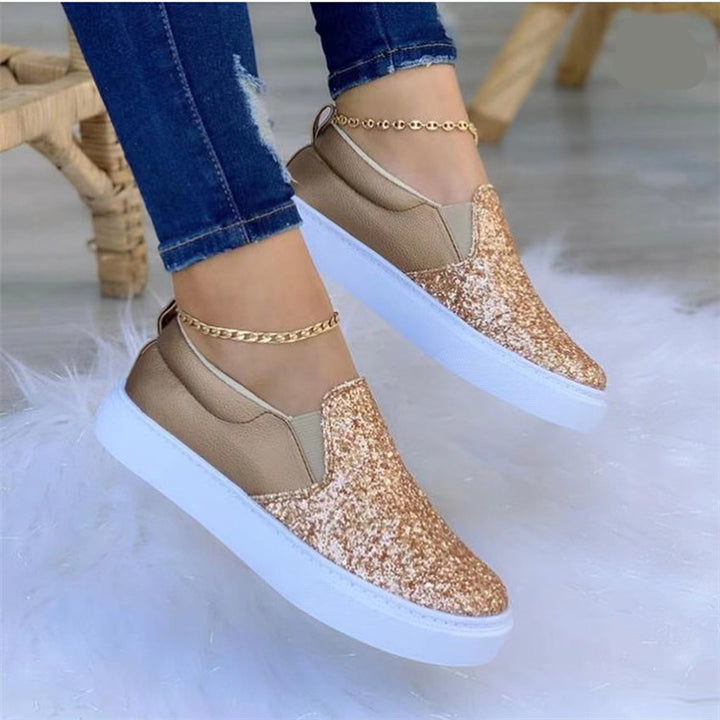Dame Glitterende Slip-On Sneakers med elastiske indsatser Stilla