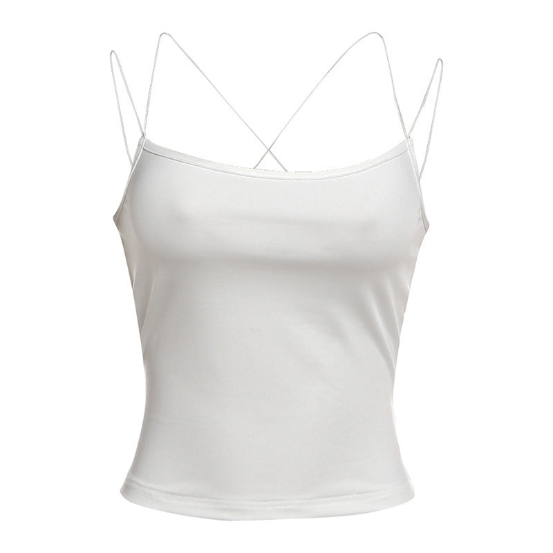 Damen Sexy Spaghetti-Trägertop mit minimalistischen Design und figurbetontem Schnitt Skovae