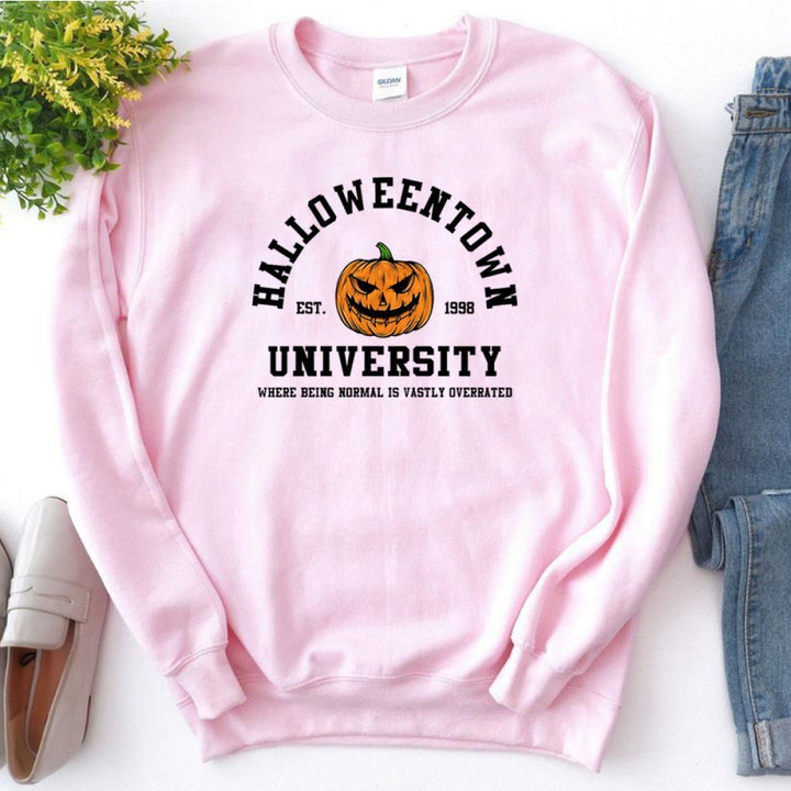 Kvindernes sweatshirt med kreativ Halloween-design og behagelig pasform Skovae