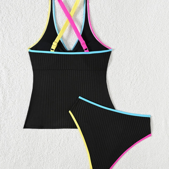 Dame Sporty Tankini med farvemæssige kontraster Skovae
