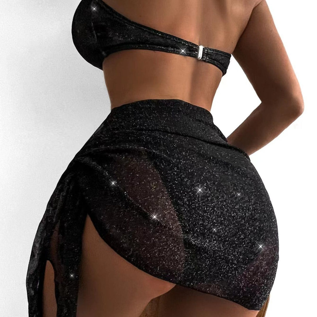 Damer Glamourøs Bandeau-Bikini med Glimmer-detaljer Skovae