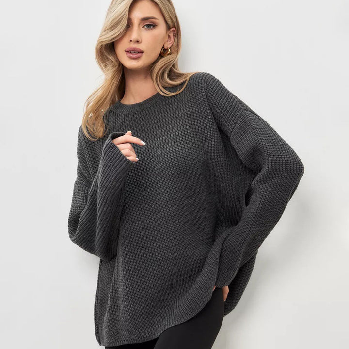 Kvinders chunky strikket sweater med en afslappet pasform og blødt materiale Stilla