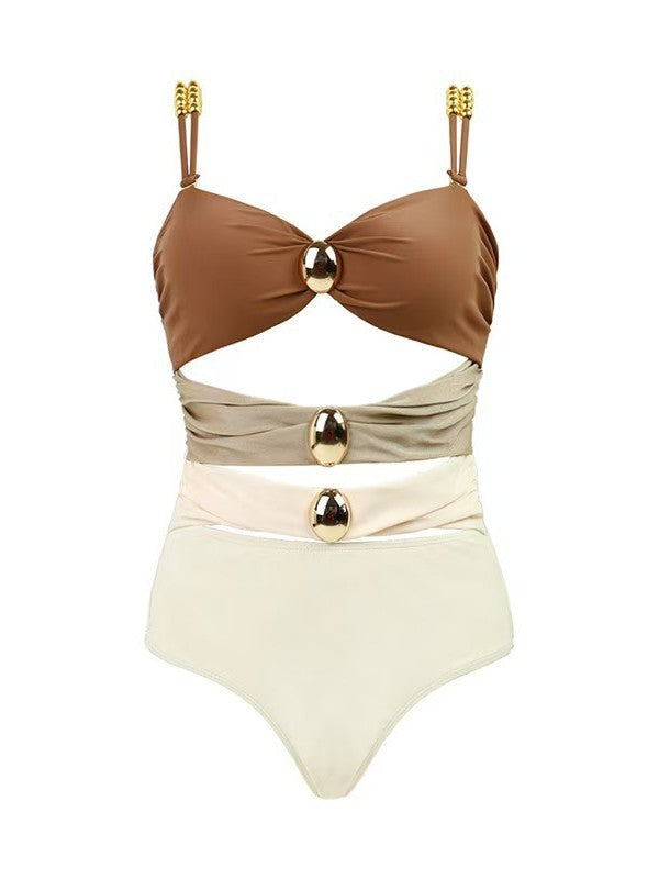 Dame Bikini-top med stilfulde cut-outs og dekorative smykkeelementer Stilla