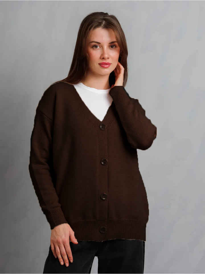 Dame hyggelig cardigan med knapdesign Stilla